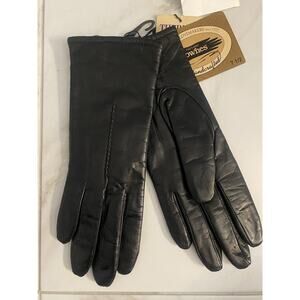 Fownes Thermal Fleece Leather Gloves Blk 7.5